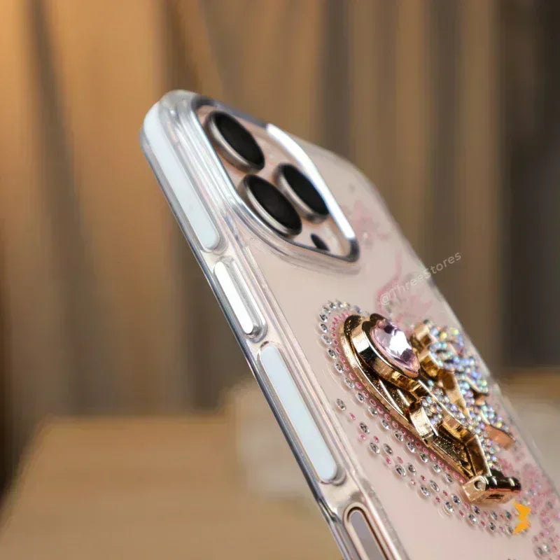 Glitter Shapes Stand Case iPhone 16 Pro Max - Three