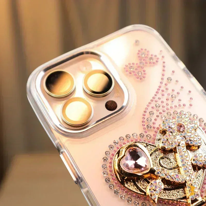 Glitter Shapes Stand Case iPhone 16 Pro Max - Three