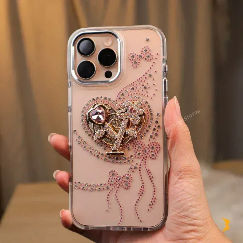 Glitter Shapes Stand Case iPhone 16 Pro Max - Three