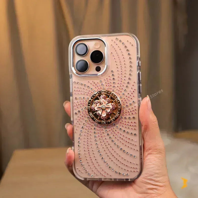 Glitter Shapes Stand Case iPhone 16 Pro Max - Three