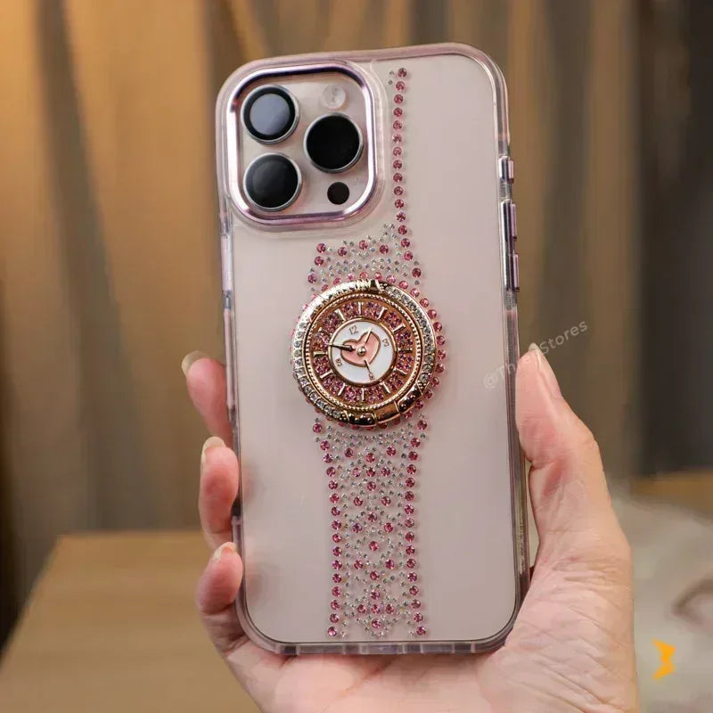 Glitter Shapes Stand Case iPhone 16 Pro Max - Three