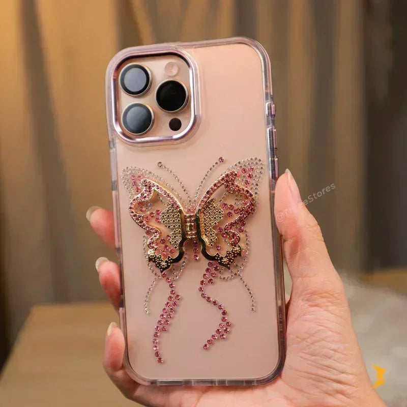 Glitter Shapes Stand Case iPhone 16 Pro Max - Three