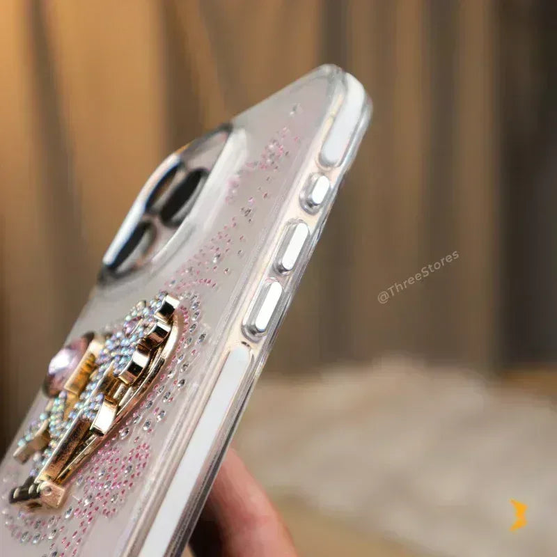 Glitter Shapes Stand Case iPhone 16 Pro Max - Three