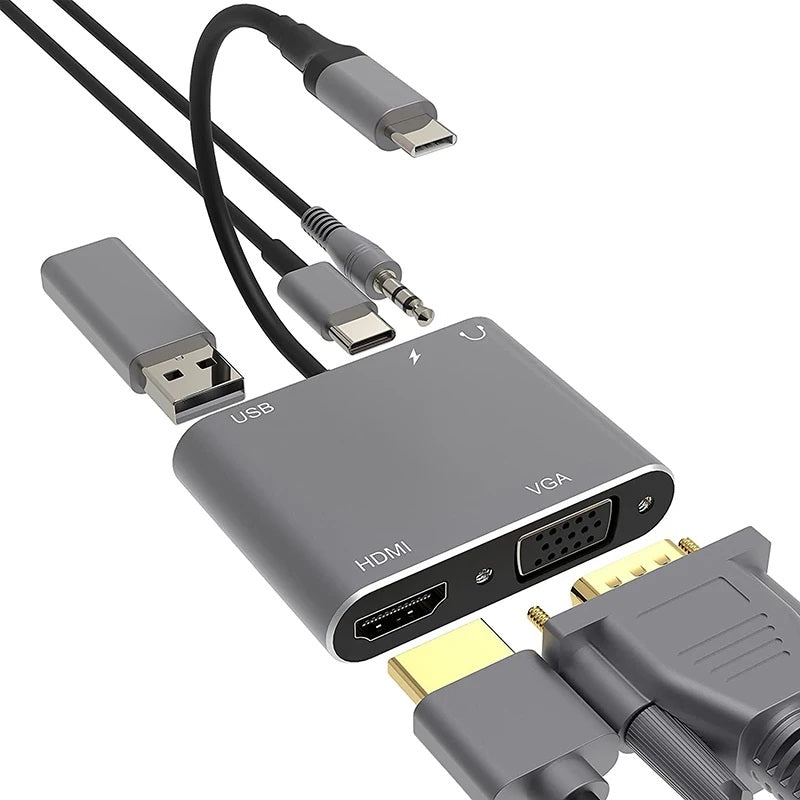 Go-Des 5-in-1 USB-C Hub Converter Adapter GD-6822