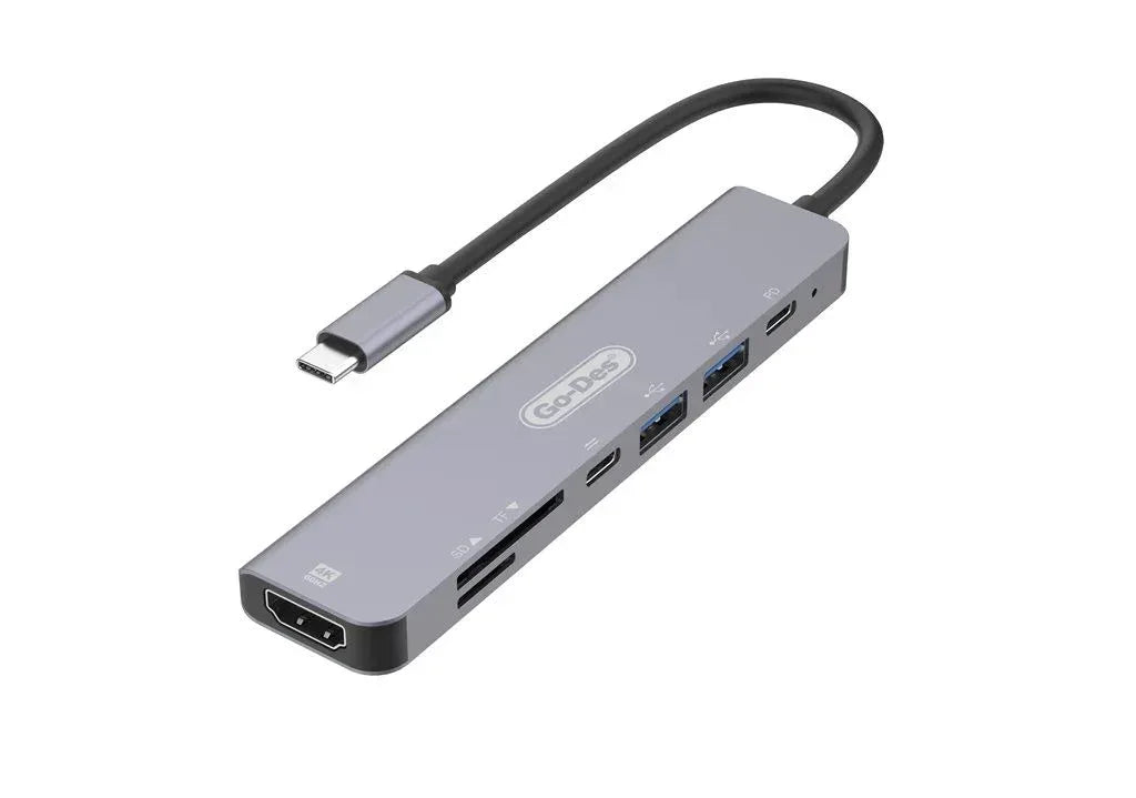 Go-Des 7-in-1 USB-C Hub Multifunction Converter GD-6831 - Three