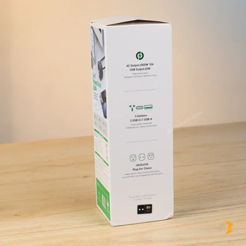 Green Power Socket Cube 6 in 1 - Three