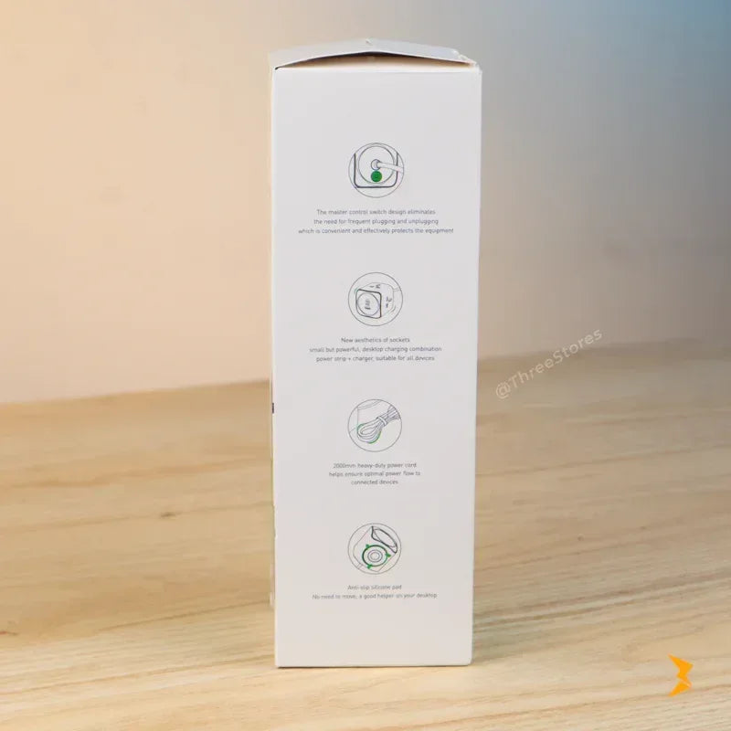 Green Power Socket Cube 6 in 1 - Three