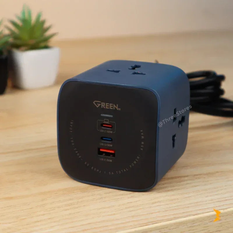 Green Power Socket Cube 6 in 1 - Three