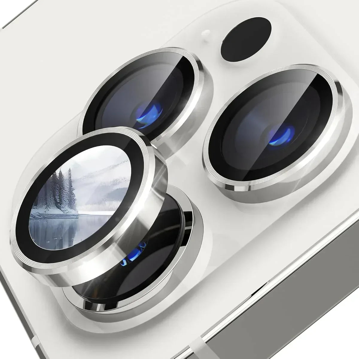 Green Ring Camera Lens Protector iPhone 15 Pro Max - Three