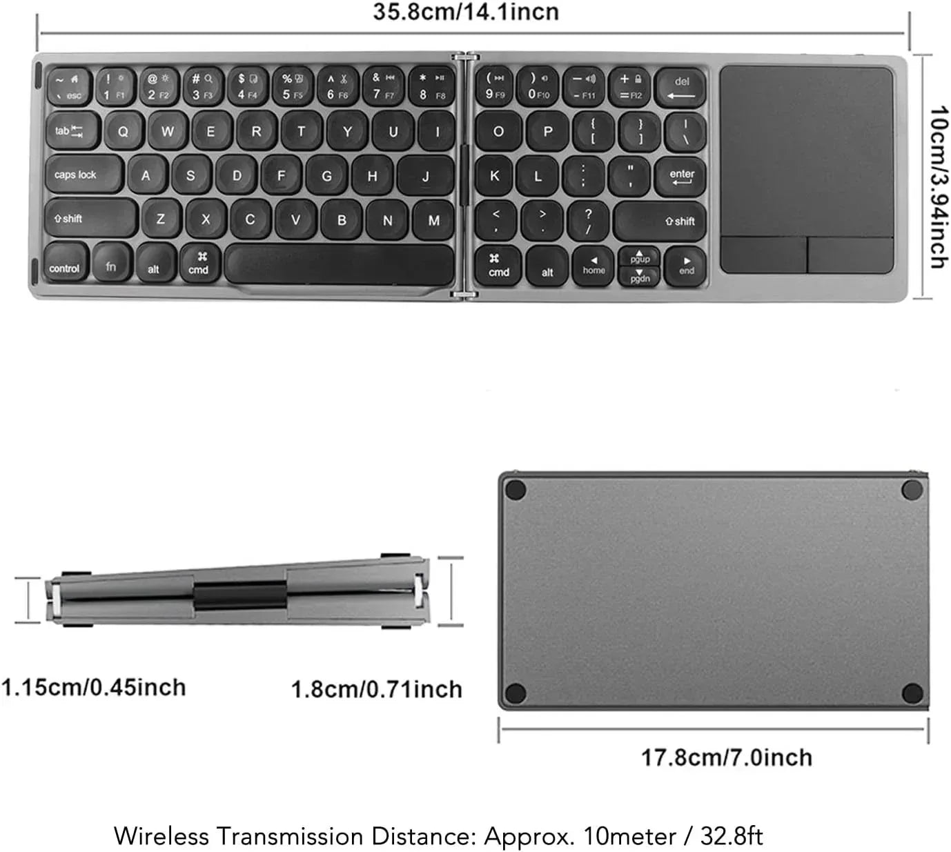 Green Wireless Keyboard With Touchpad - Three