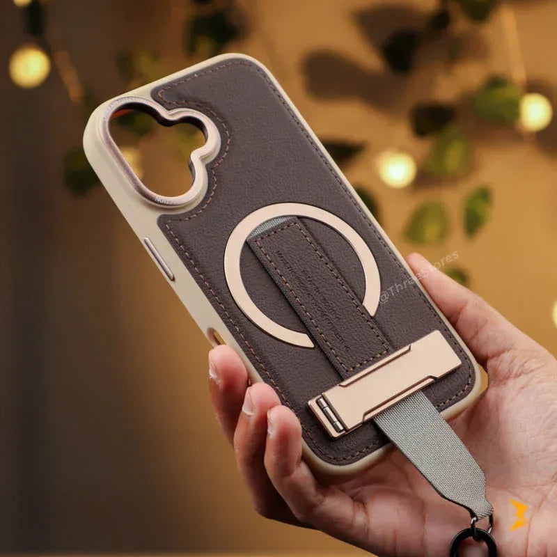 Guardio Leather Stand Magsafe Case iPhone 16 - Three