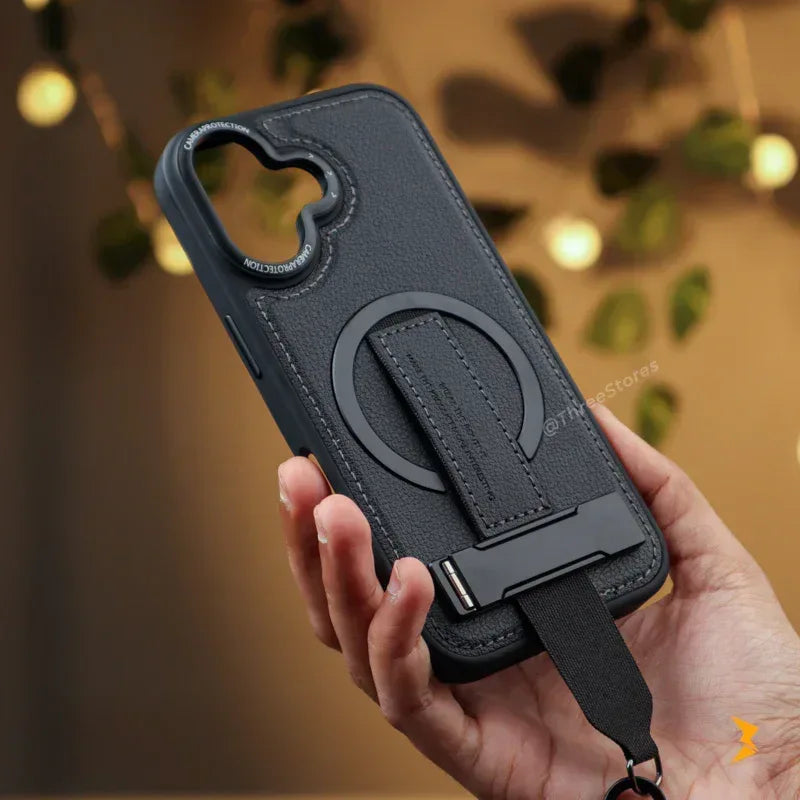 Guardio Leather Stand Magsafe Case iPhone 16 - Three
