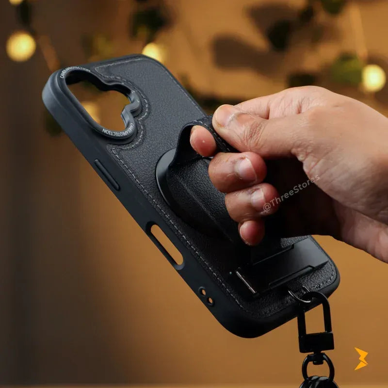 Guardio Leather Stand Magsafe Case iPhone 16 - Three