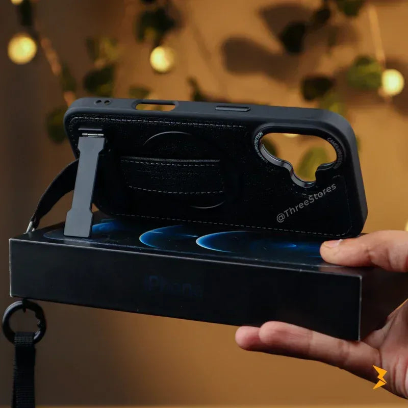 Guardio Leather Stand Magsafe Case iPhone 16 - Three