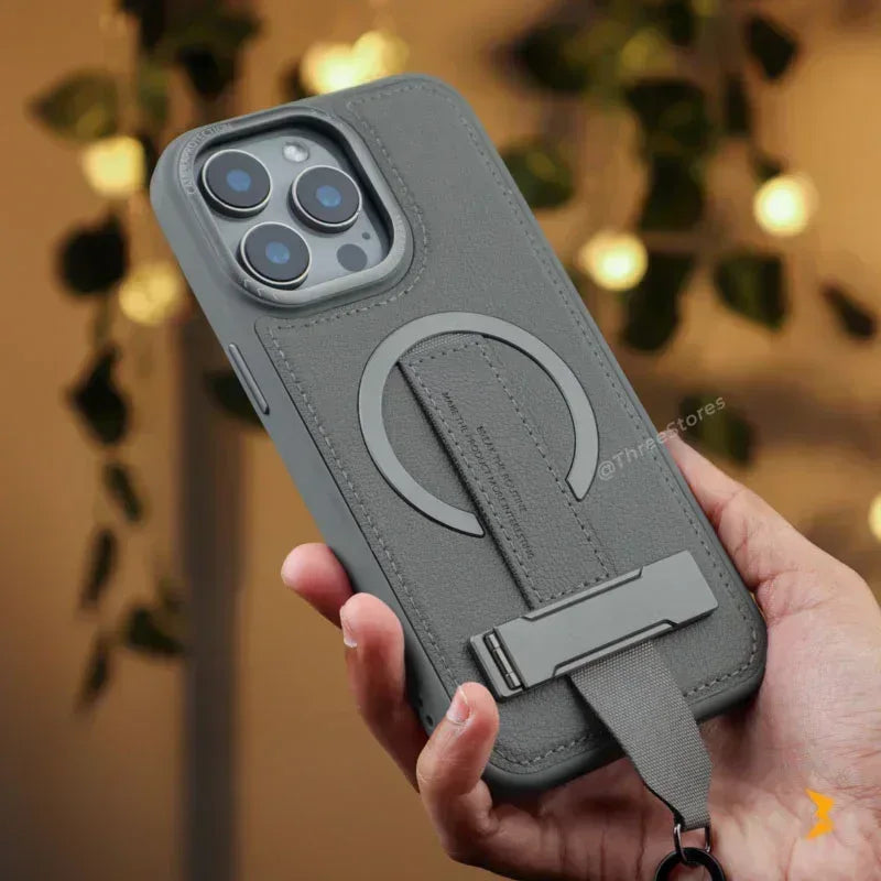 Guardio Leather Stand Magsafe Case iPhone 16 Pro - Three