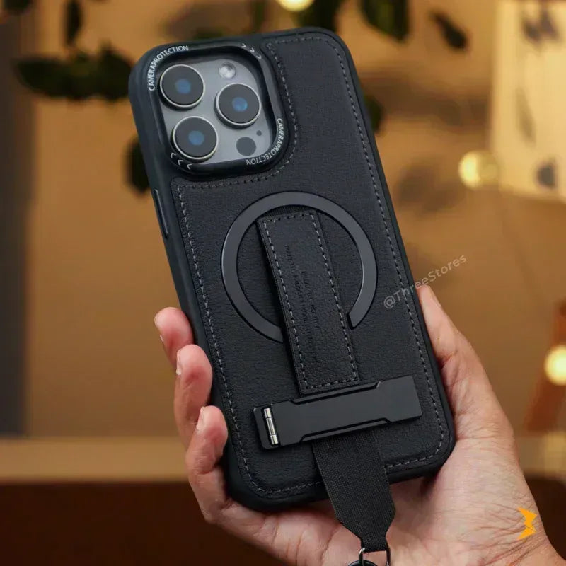 Guardio Leather Stand Magsafe Case iPhone 16 Pro - Three