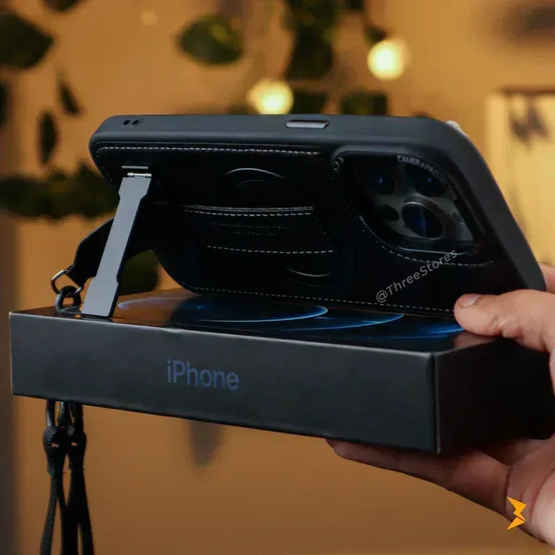 Guardio Leather Stand Magsafe Case iPhone 16 Pro - Three