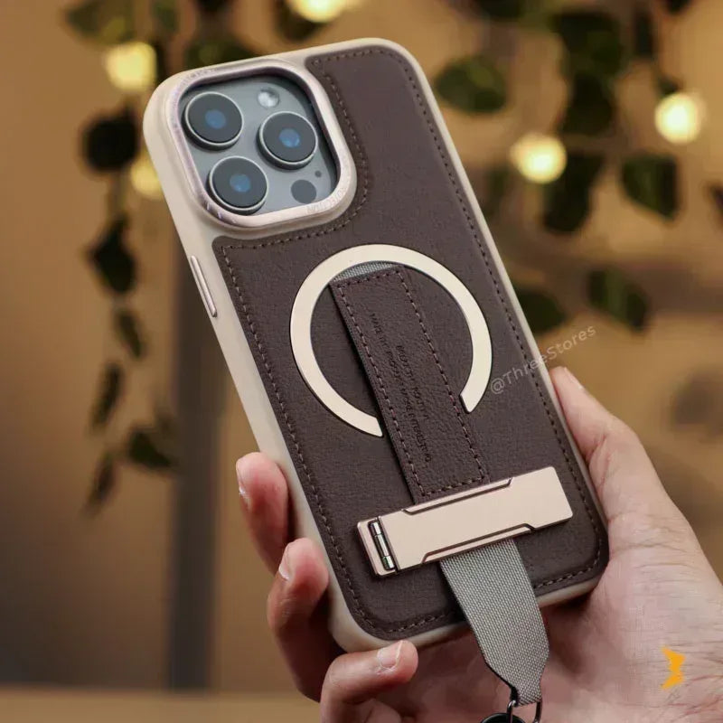 Guardio Leather Stand Magsafe Case iPhone 16 Pro - Three