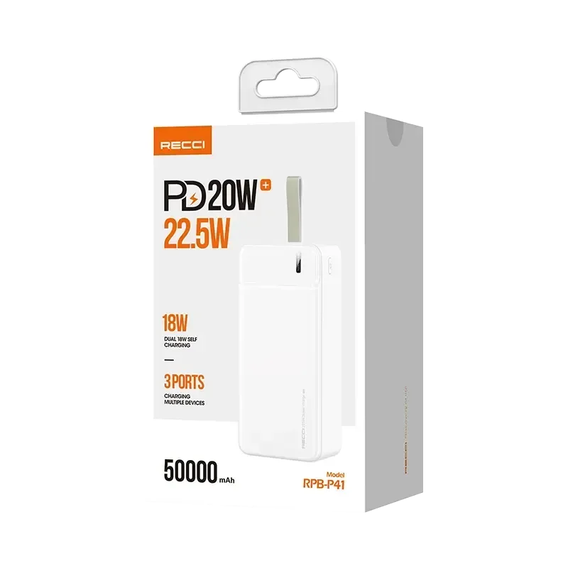 Recci Large Capacity 50000mAh Power Bank RPB-P41 - Three