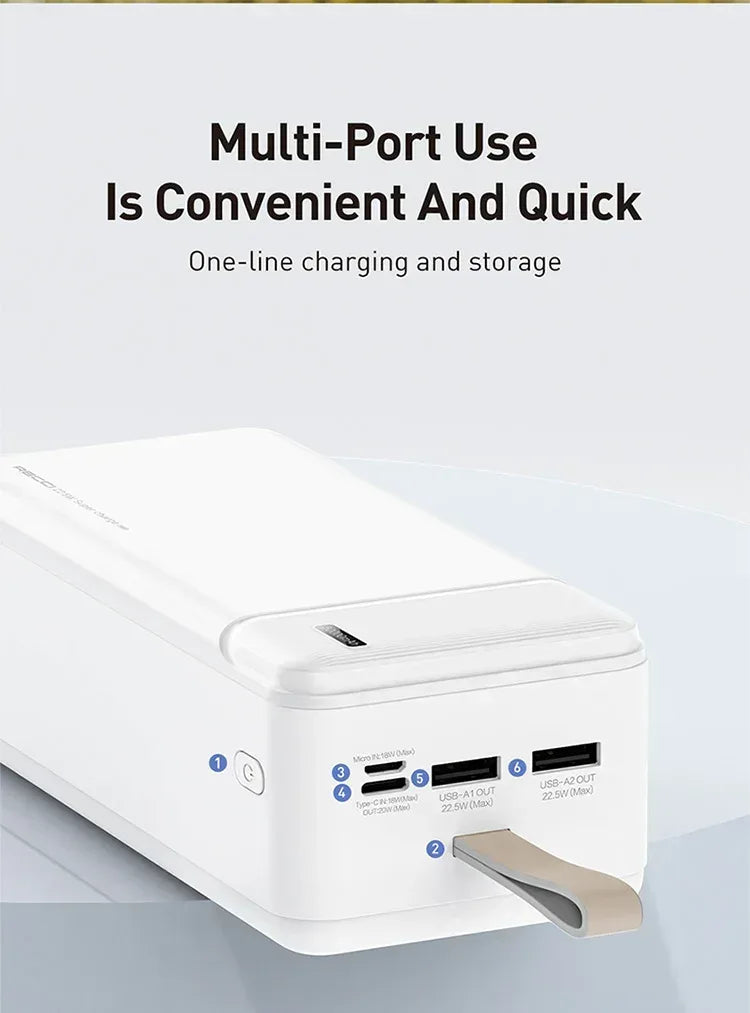 Recci Large Capacity 50000mAh Power Bank RPB-P41 - Three