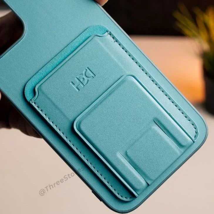 HDD Magnetic Stand Card Leather Case iPhone 15 Pro Max - Three
