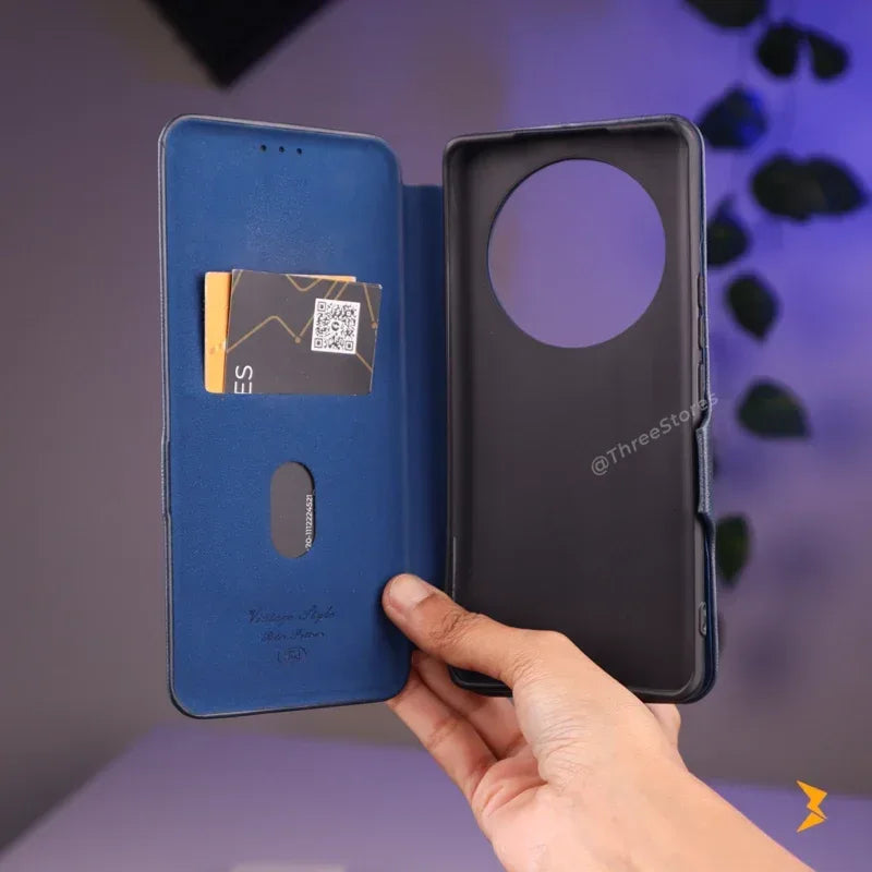 HDD Flip Wallet Leather Case Honor X9c - Three