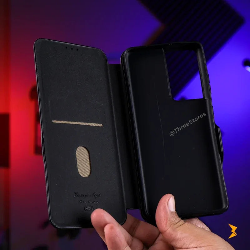 HDD Flip Wallet Leather Case Samsung S21 Ultra - Three