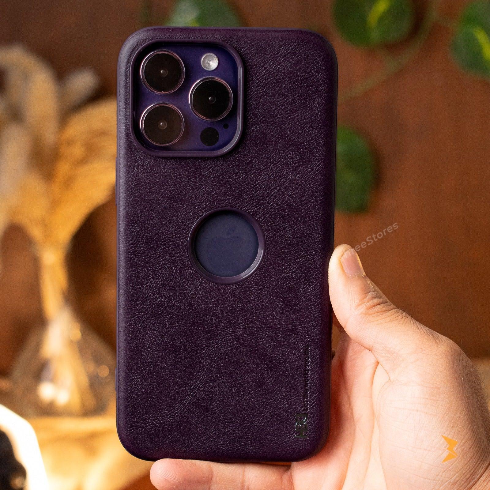HDD Hole Leather Case iPhone 14 Pro Max - Three