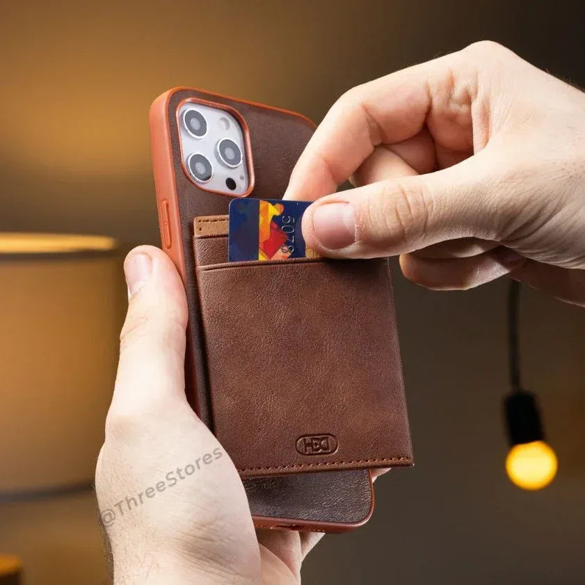 HDD Leather Slim invisible Card Case iPhone 14 Pro Max - Three