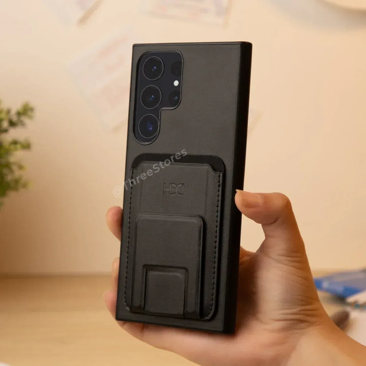 HDD Magnetic Stand Card Leather Case Samsung S23 Ultra - Three