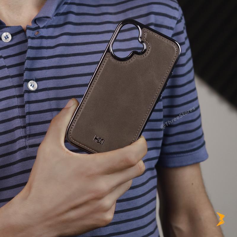 HDD Silver Leather Case iPhone 16 - Three