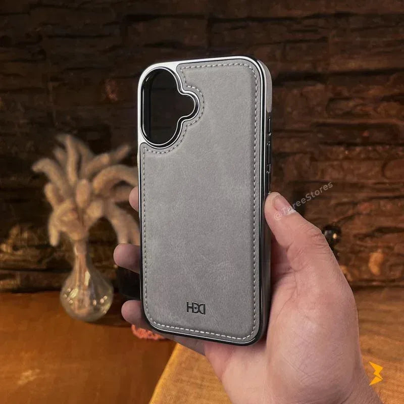 HDD Silver Leather Case iPhone 16 - Three