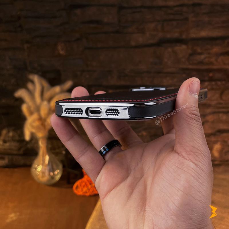HDD Silver Leather Case iPhone 15 Pro Max