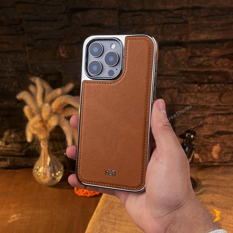 HDD Silver Leather Case iPhone 15 Pro Max