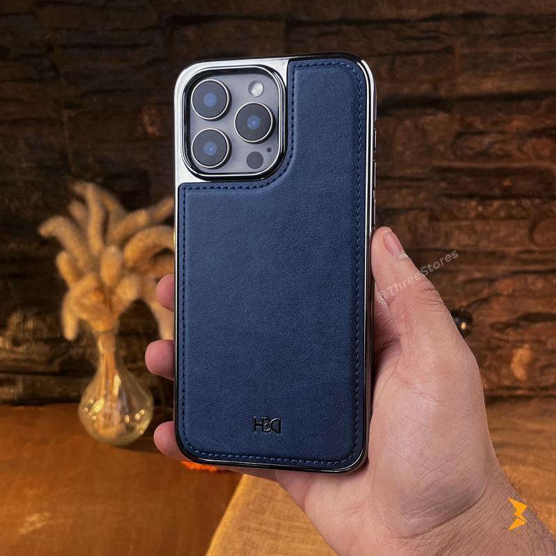 HDD Silver Leather Case iPhone 15 Pro Max - Three