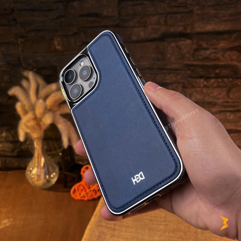 HDD Silver Leather Case iPhone 15 Pro Max - Three