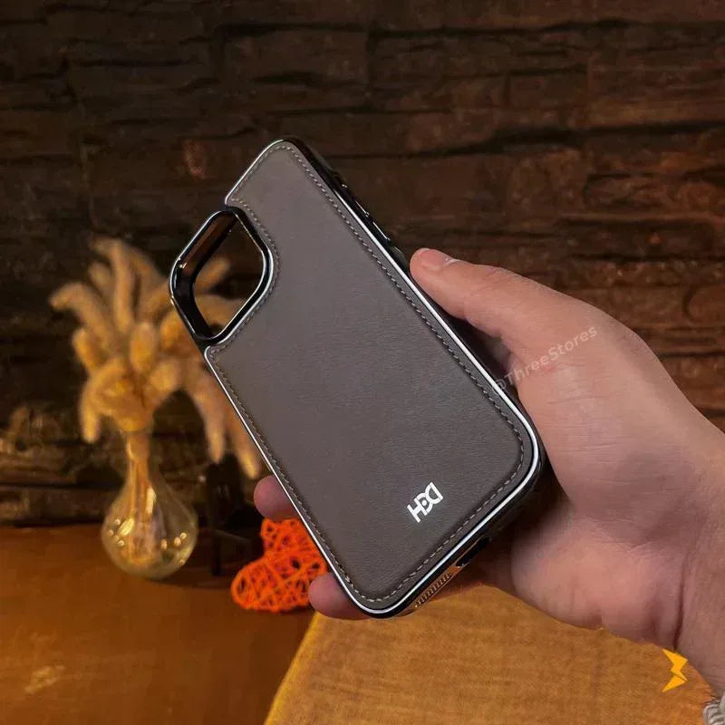 HDD Silver Leather Case iPhone 16 Pro Max - Three