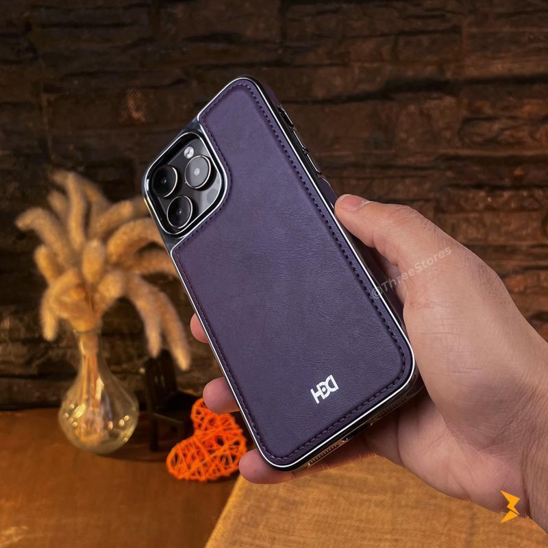 HDD Silver Leather Case iPhone 14 Pro Max - Three