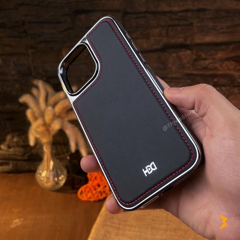 HDD Silver Leather Case iPhone 15 Pro Max