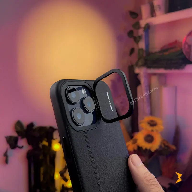 HDD Simple Leather Stand Case iPhone 16 Pro Max