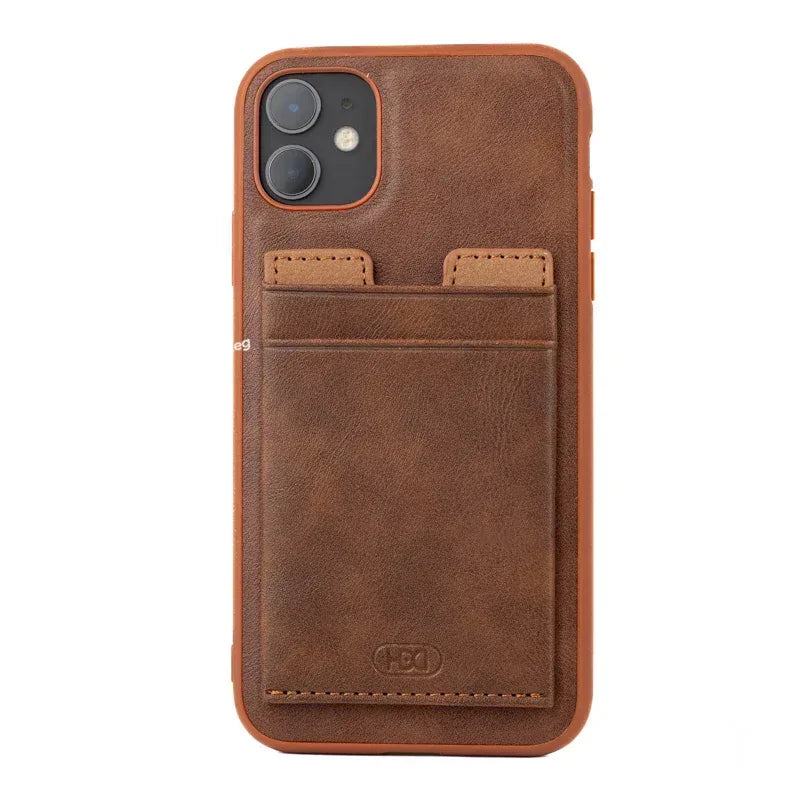 Hdd Leather Slim invisible Card Case iPhone 11 - Three