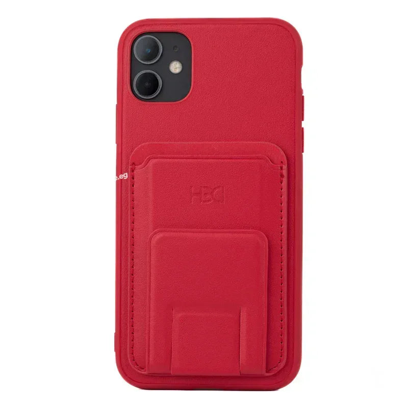 HDD Magnetic Stand Card Leather Case iPhone 11 - Three