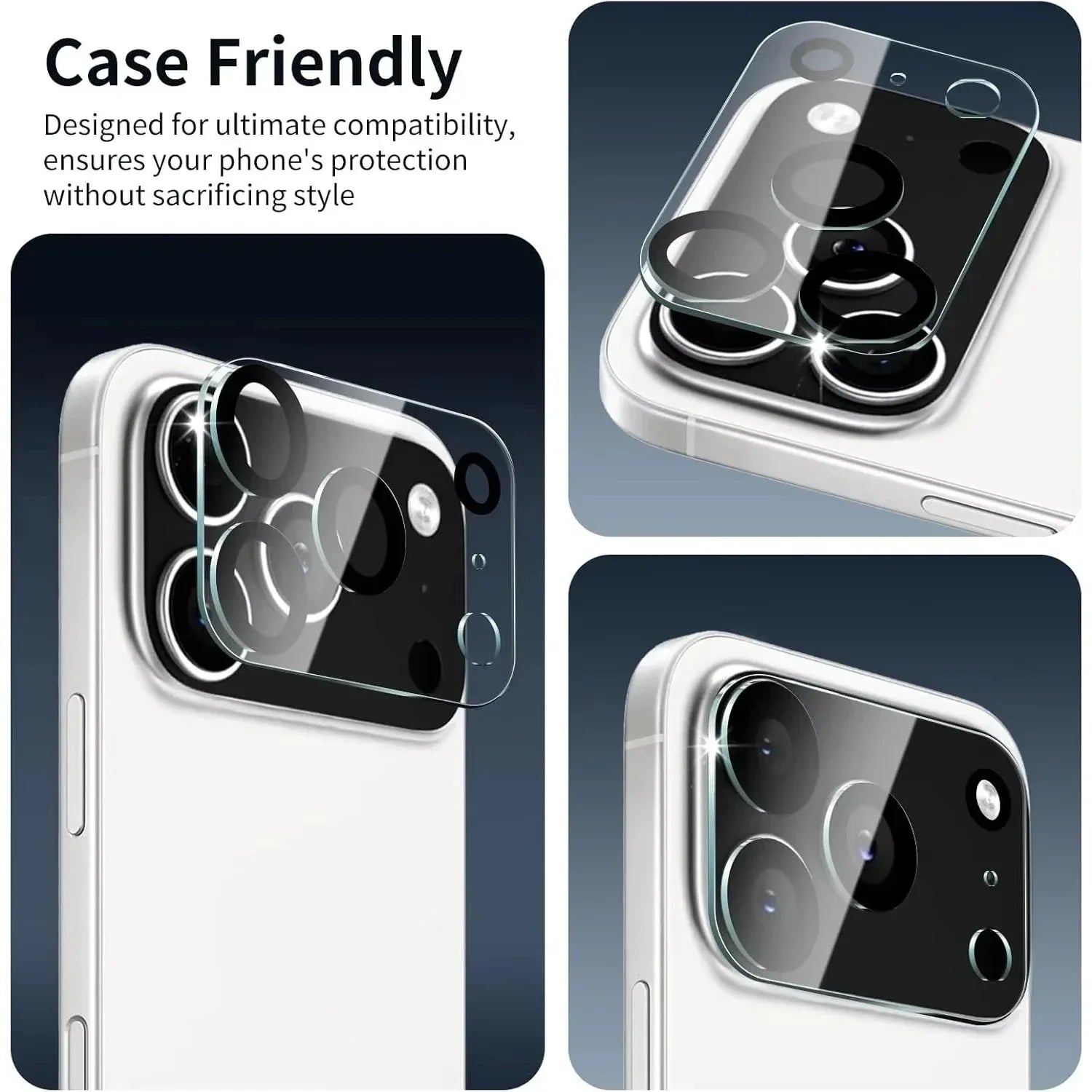 HYPERSOFT Clear Camera Lens Protector for iPhone 17 Pro Max - Three