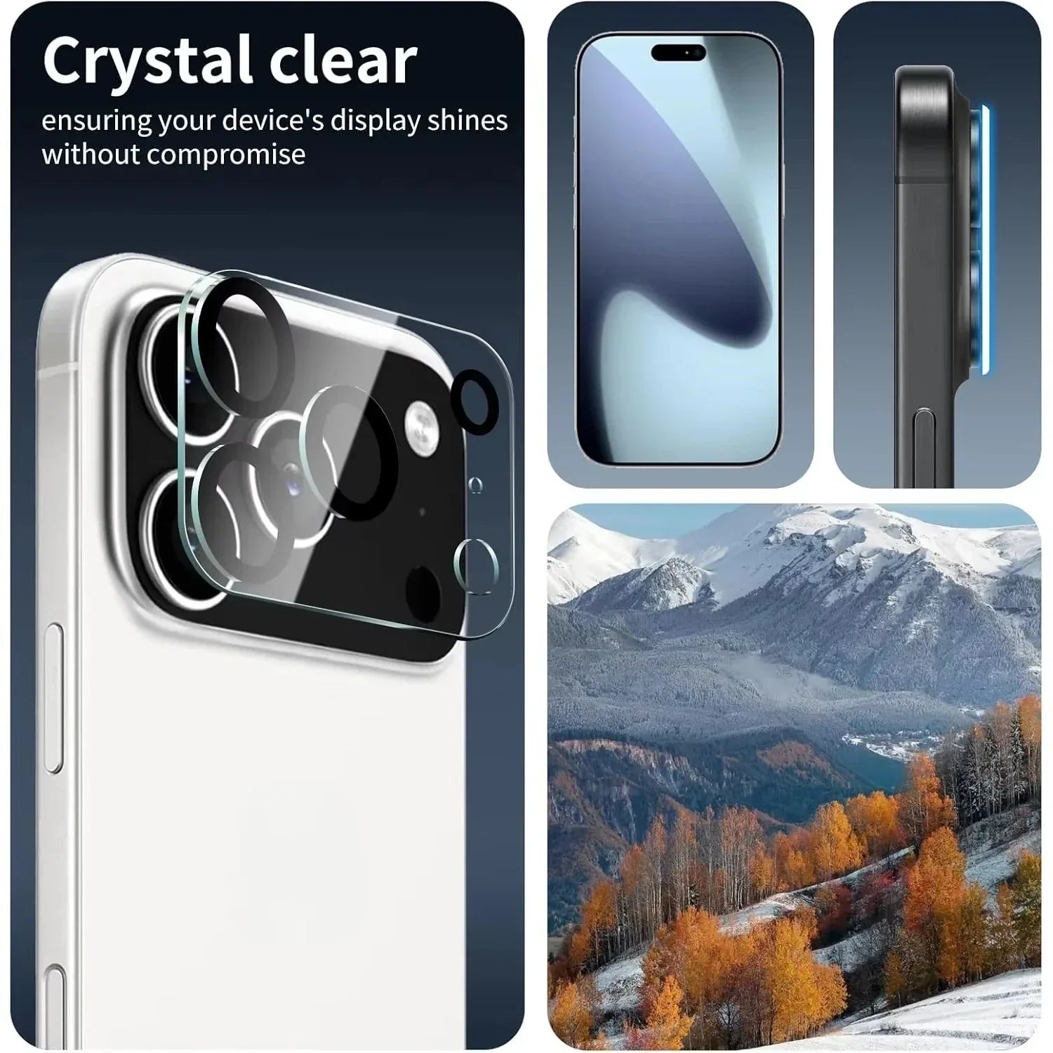 HYPERSOFT Clear Camera Lens Protector for iPhone 17 Pro Max - Three