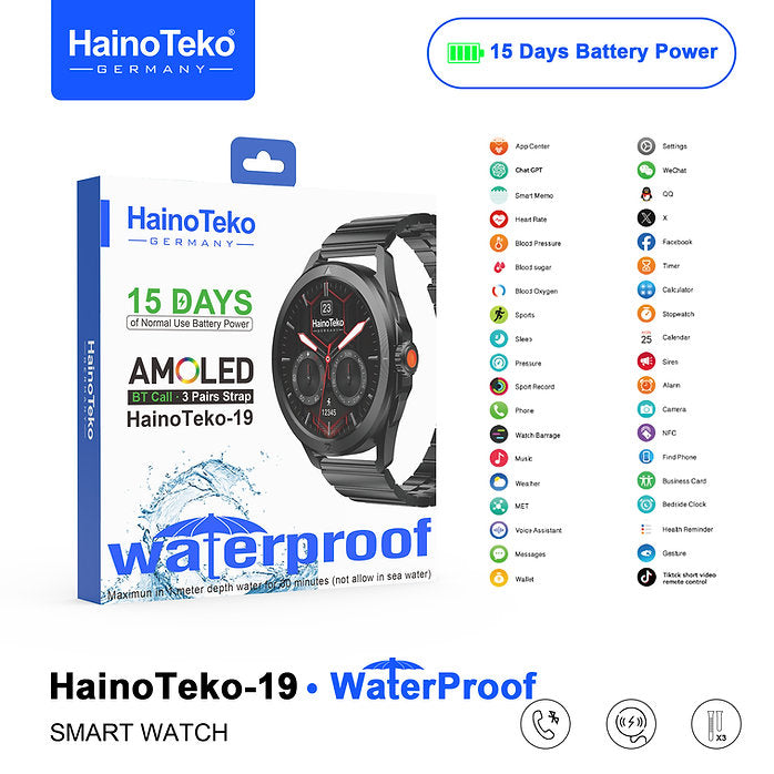 HainoTeko Metal Smart Watch - 19