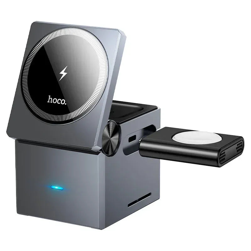 Hoco 3 in 1 Folding Magnetic Wireless Charger CQ8 - Three
