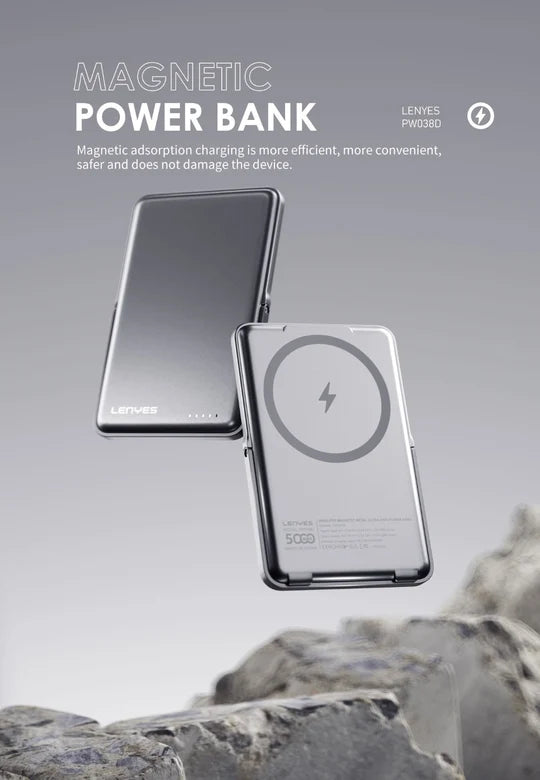 Lenyes 5000mAh 20W PD 15W MagSafe Stand Power Bank PW038D