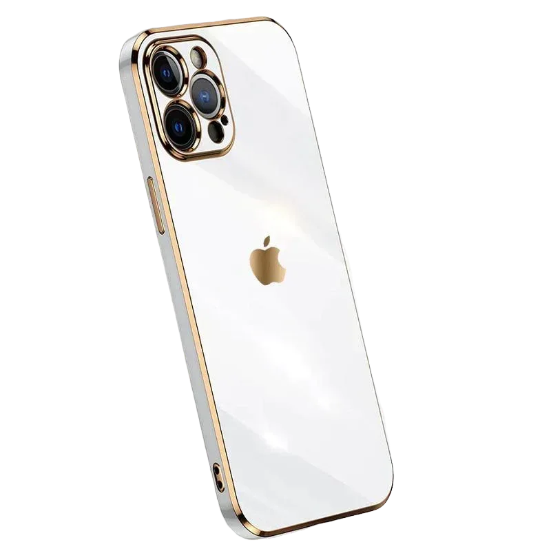 Plating Gold Lens Protection Case iPhone 14 - Three