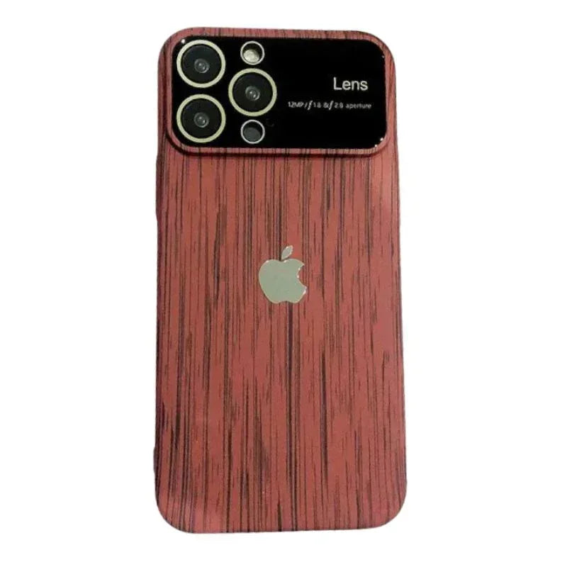 Wood Grain Lens Protection Case iPhone 13 - Three