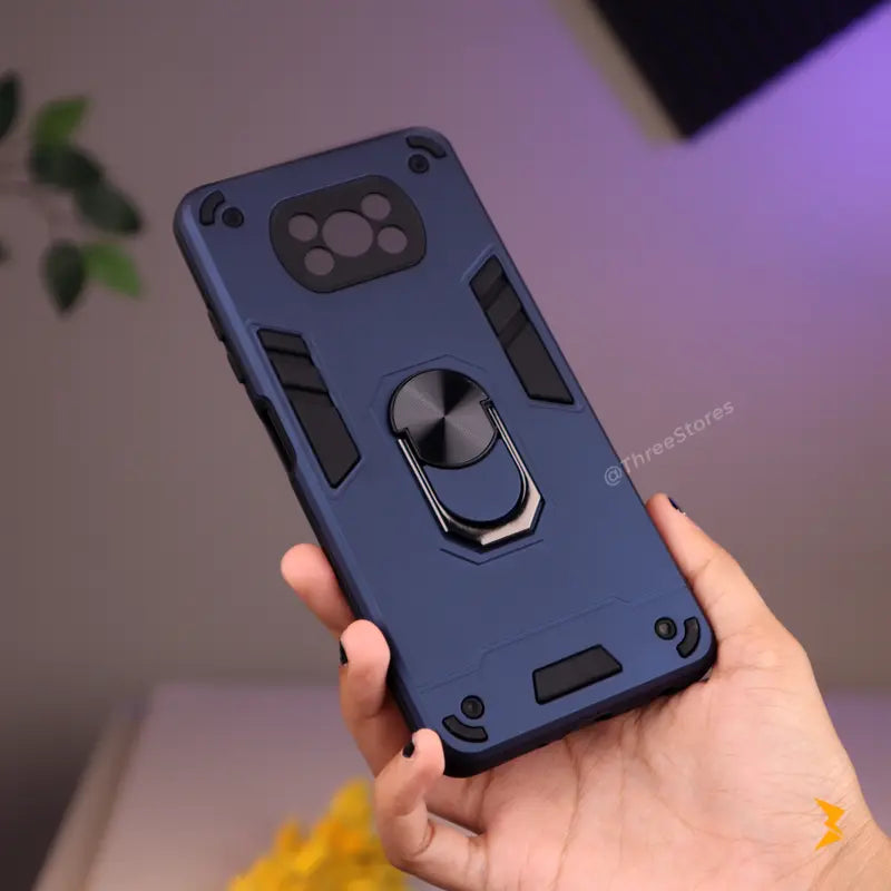 Iron Armor Stand Case Xiaomi Poco X3